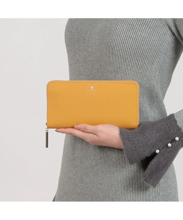 LANVIN en Bleu リュクサンブールカラー ラウンド長財布 マスタード