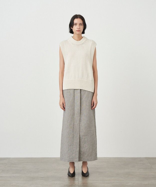 ATON LINEN RAMIE TOP | ペンシルスカート TOP GRAY