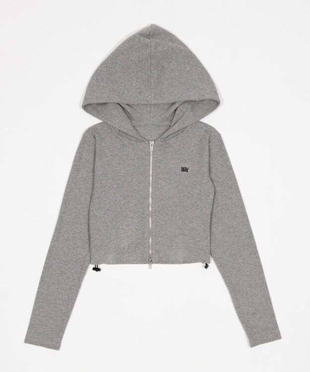 WEGO リブジップパーカー 杢グレー