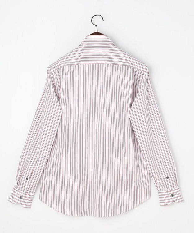 JOSEPH ABBOUD 【キングサイズ・ストレッチ・イージーケア・JAPANファブリック】ストライプストレッチ シャツ ローズ系1