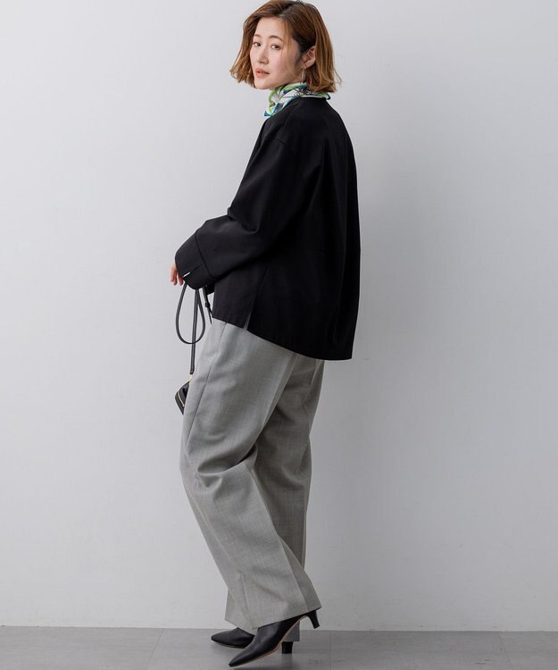 23区 S 【先行予約】コンパクトツイル Vネック カットソー ブラック系