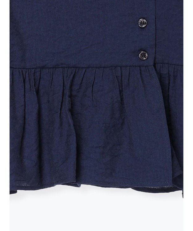 Te chichi ラッフルフリルペプラムブラウス ネイビー