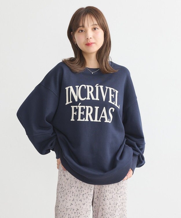 earth music&ecology アソートロゴルーズスウェット Navy