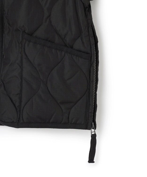 UNFILO 【120-150cm】TAION ミリタリーZIP Vネック ダウンジャケット(UNISEX) ブラック