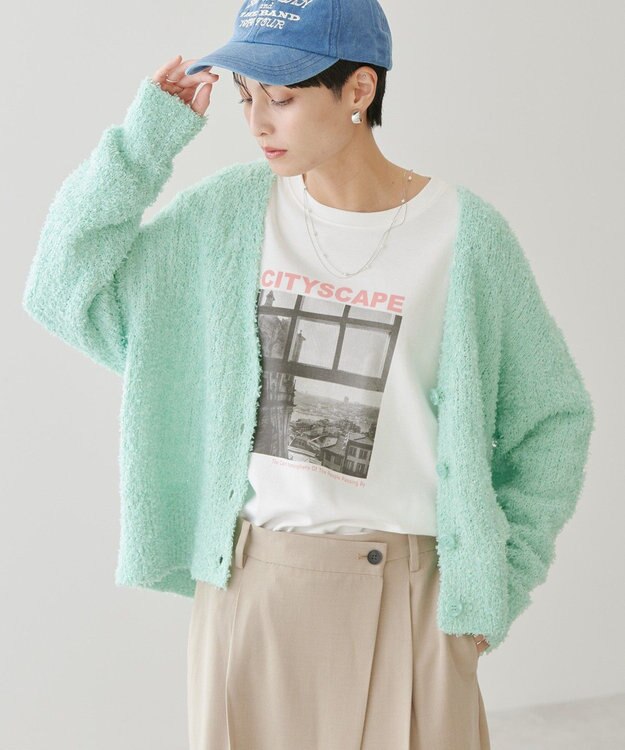 AMERICAN HOLIC テープヤーンカーディガン Mint