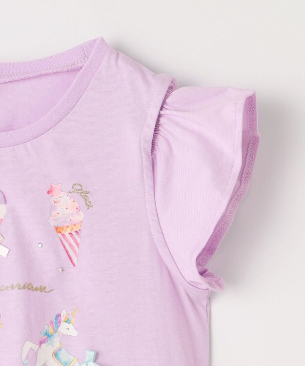 ANY KIDS スイーツ オン・オフショルダー Tシャツ ラベンダー