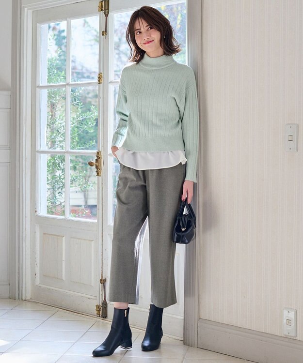 ANY SIS 【洗える】シャーベットカラー ニット ミントブルー