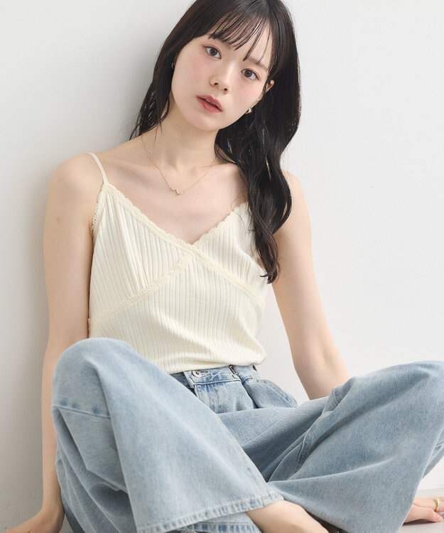 earth music&ecology アイレットレースキャミ Ivory
