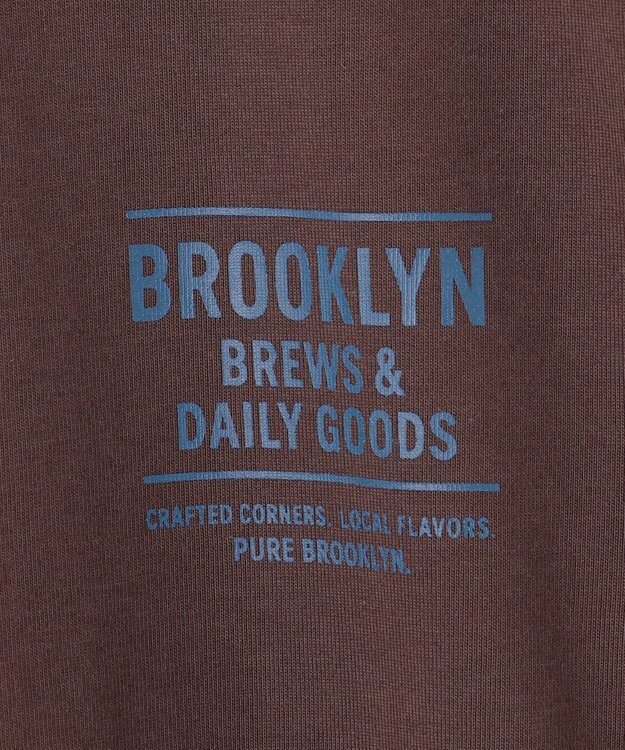 J.PRESS YORK STREET 【WOMEN】カフェロゴプリント Tシャツ ダークブラウン系