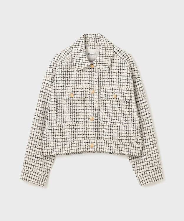 GRACE CONTINENTAL チェックツイードブルゾン キナリ