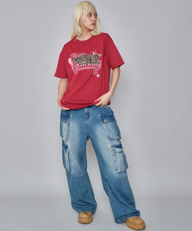 WEGO 【ユニセックス着用ITEM】パターンアップリケグラフィックT（SS） ワイン