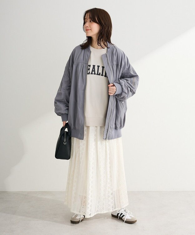 Green Parks 刺しゅうロゴ裏毛プルオーバー Charcoal Gray