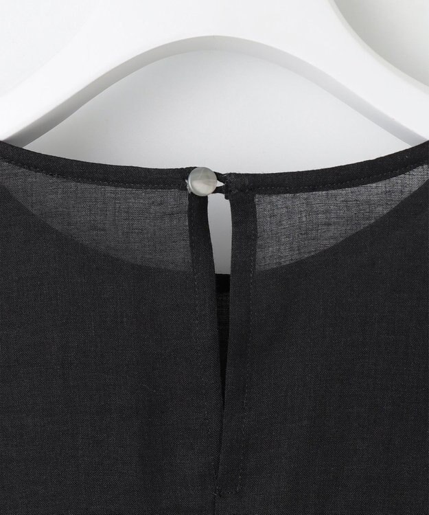 自由区 【WEB限定・接触冷感・洗える】シアーラミーローンイレギュラーヘムスリーブ ブラウス セピア