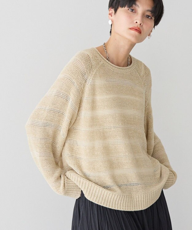AMERICAN HOLIC 透かし編みニットプルオーバー Beige