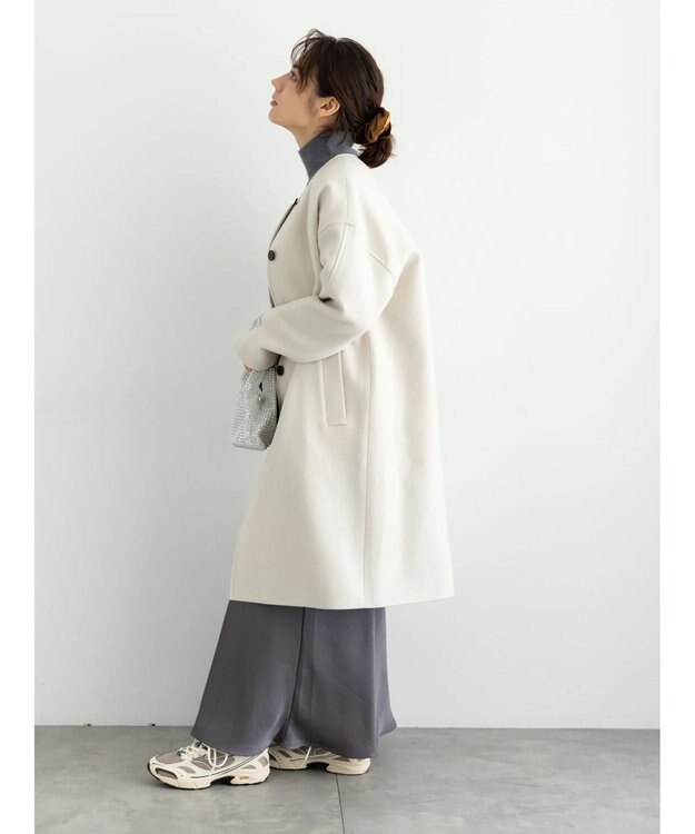 Te chichi ウールメルトンノーカラーロングコート《2025winter catalog item》 ベージュ