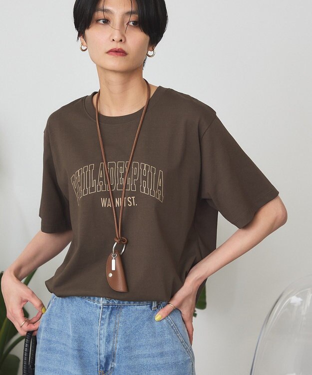 AMERICAN HOLIC 【マルチ機能】カレッジロゴＴシャツ Brown