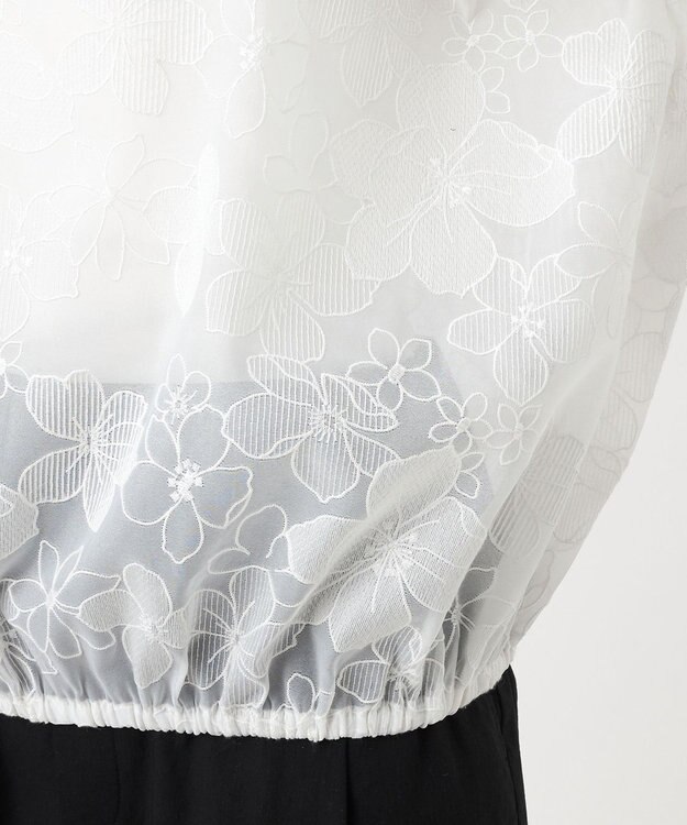 23区 【R(アール)】エンブロイダリーオーガンザ ブラウス ホワイト系