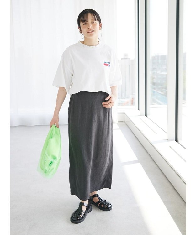 CRAFT STANDARD BOUTIQUE 【キナリノ別注】リネンレーヨンスカート Charcoal Gray