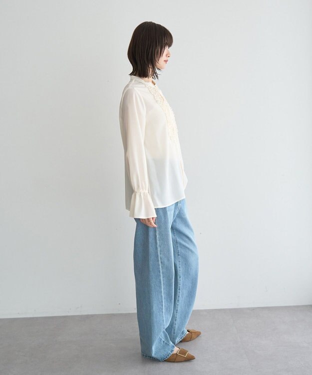 YECCA VECCA フリルデザインブラウス Ivory