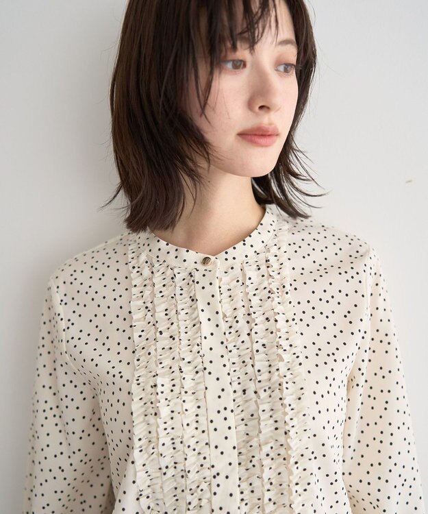 YECCA VECCA フリルデザインブラウス Off White