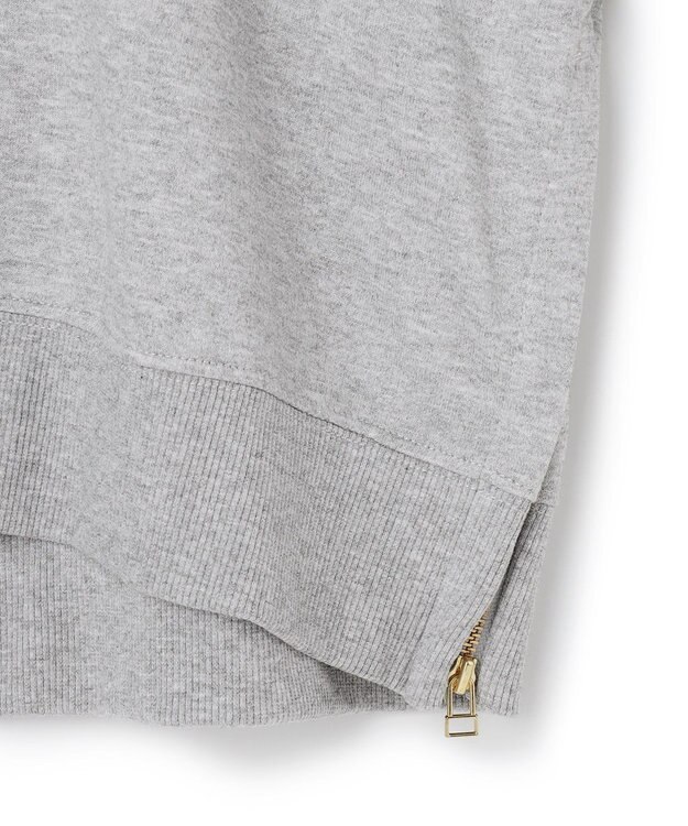 UNFILO ライトウェイト サイドZIPスウェット トップグレー