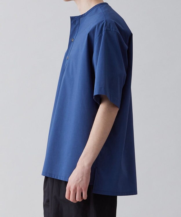 UNFILO MENS 【撥水】コットン ヘンリーシャツ [23年春夏商品] ブルー