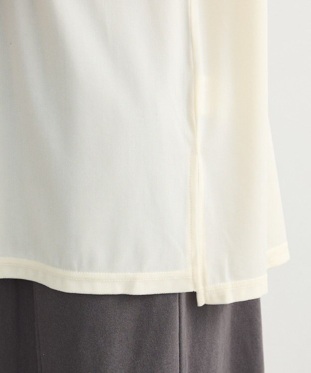 Green Parks ベロアロゴフレンチスリーブチュニック Ecru