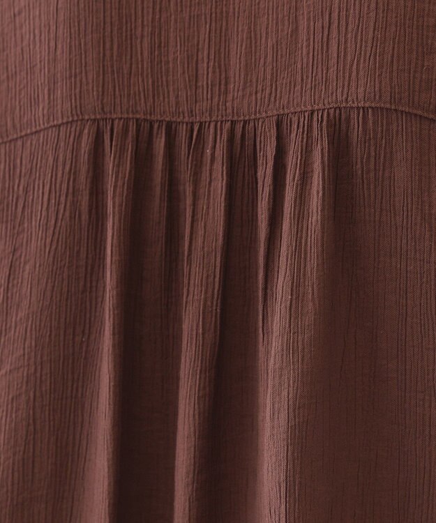 AMERICAN HOLIC 楊柳バンドカラーシャツ Brown