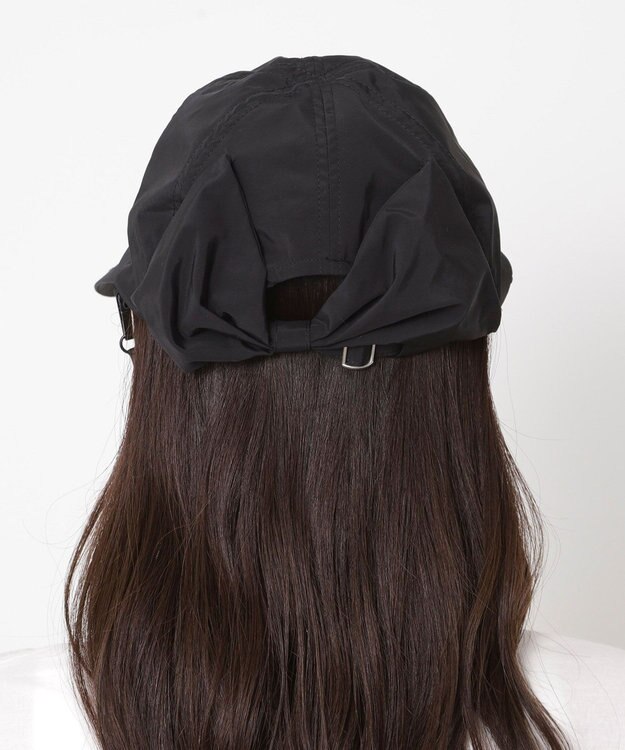 MOONBAT 【遮光100％/UVカット100％】フワクール (Fuwacool)  日差しを完全遮断バッククリボンワイドキャップ　遮光100　UV100 ブラック