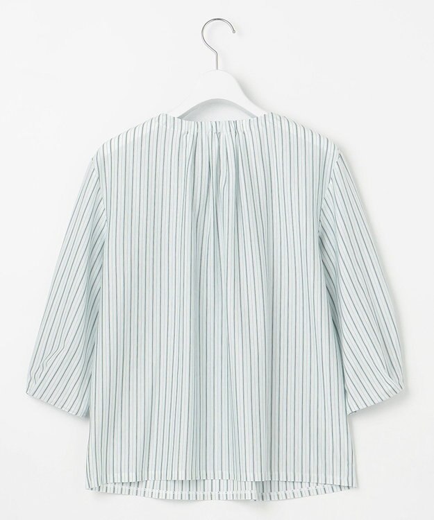 J.PRESS LADIES L 【イージーケア】 STRIPE JERSEY ボリュームスリーブ カットソー ホワイト系1