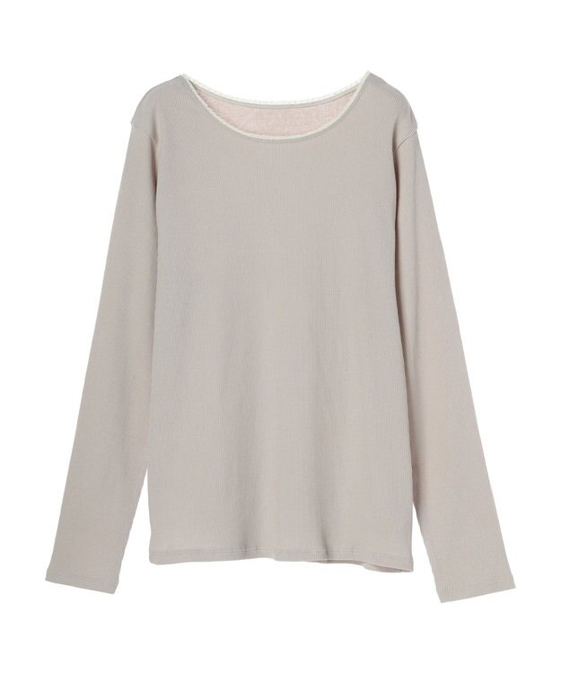 CRAFT STANDARD BOUTIQUE フリルテープリブカットプルオーバー Beige