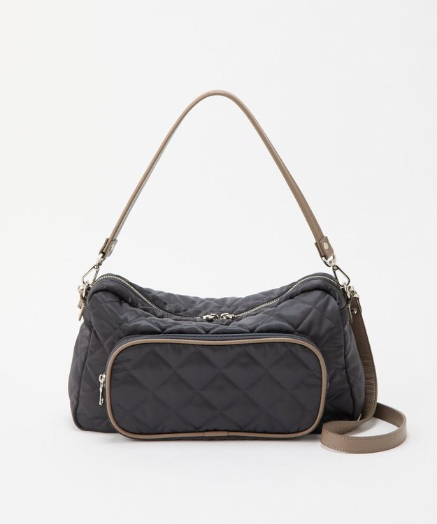 russet 【2025AW新作】キルティング横長2WAYショルダーバッグ(SF-258) Charcoal