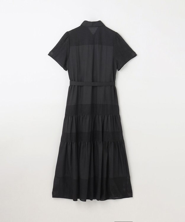 GRACE CONTINENTAL メッシュコンビシャツワンピース ブラック