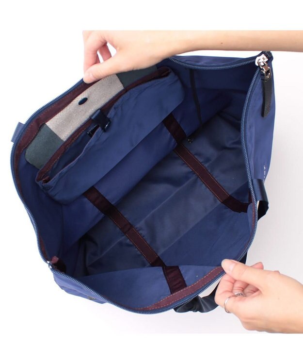 A.D.M.J. 【ナイロン】オリタタミバッグL NAVY
