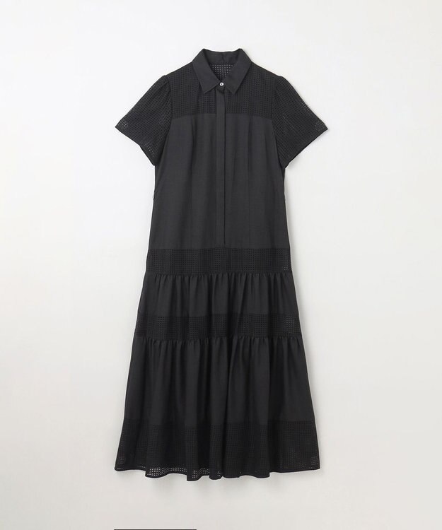 GRACE CONTINENTAL メッシュコンビシャツワンピース ブラック