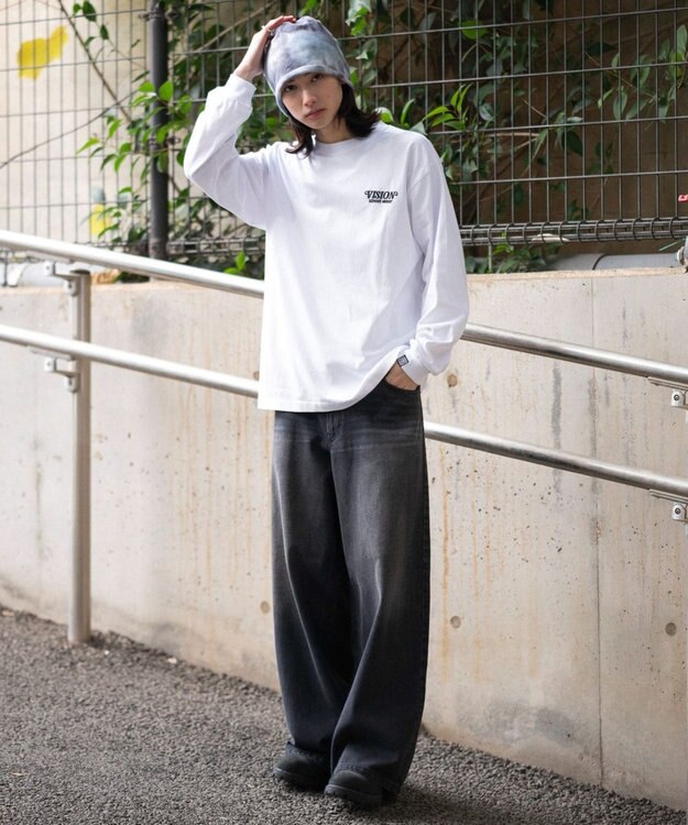 WEGO 【ユニセックス着用ITEM】別注VISIONゴーストスケーターグラフィックT（LS） ホワイト