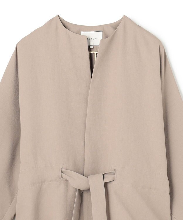 BEIGE， PORDIC / ドロスト付きノーカラージャケット Taupe