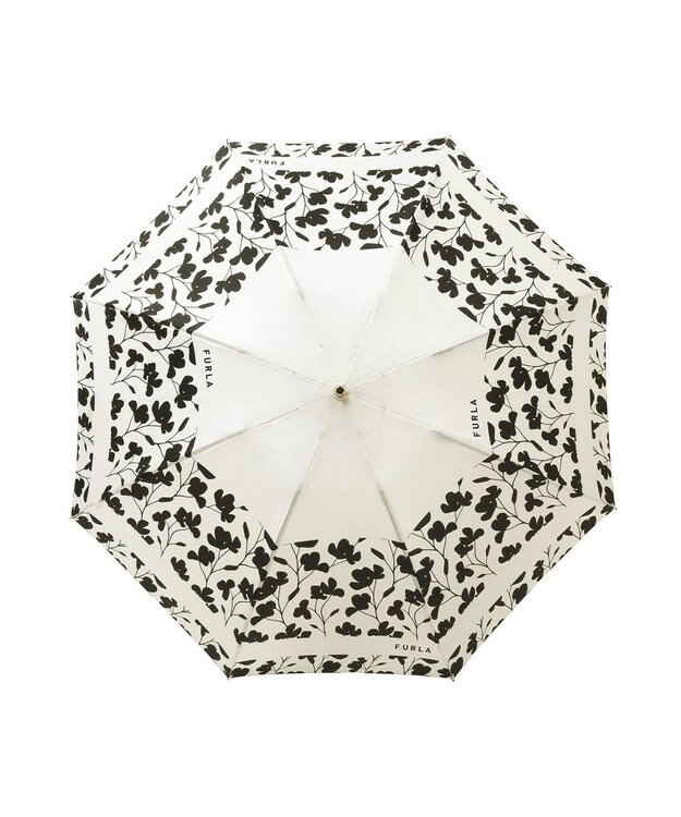 MOONBAT 【折りたたみ雨傘】フルラ (FURLA)  カメリア 折りたたみ傘 UV オフホワイト
