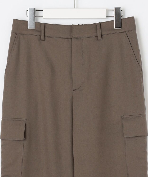 J.PRESS LADIES L 【洗える】ツイルライトストレッチ テーパード カーゴ パンツ カーキ系