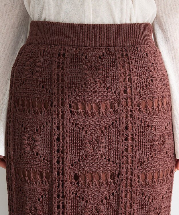 Green Parks クロシェニットスカート White