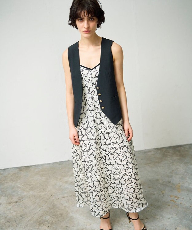 GRACE CONTINENTAL ラインハートキャミワンピース ホワイト