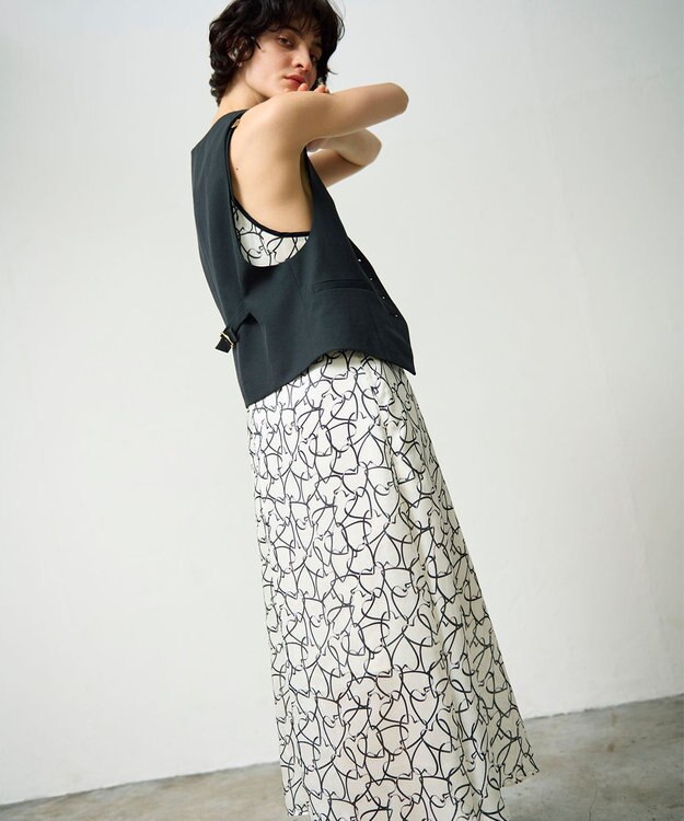 GRACE CONTINENTAL ラインハートキャミワンピース ホワイト