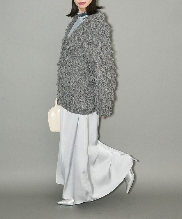 Green Parks フリンジニットカーディガン Gray