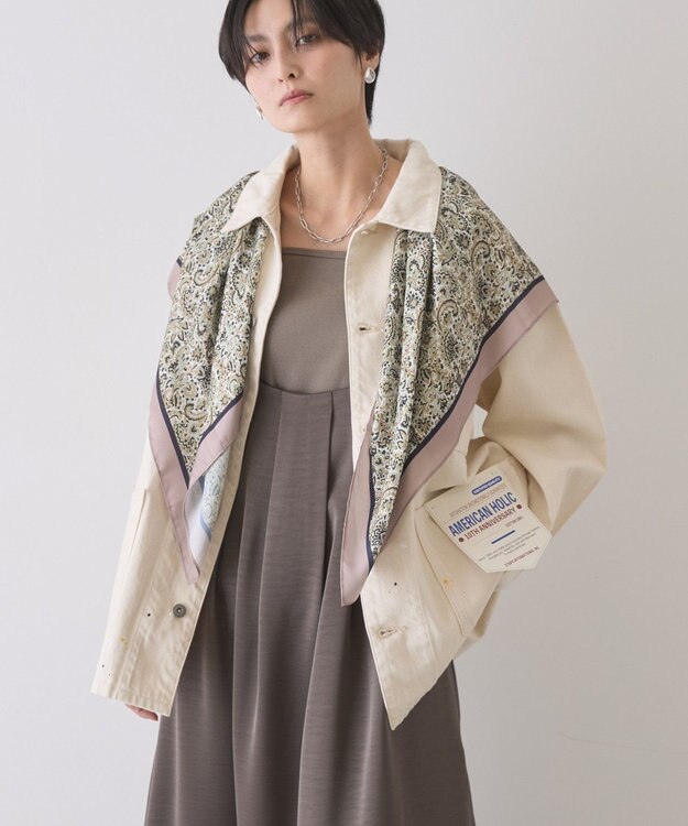 AMERICAN HOLIC ペイントデニムカバーオールジャケット White