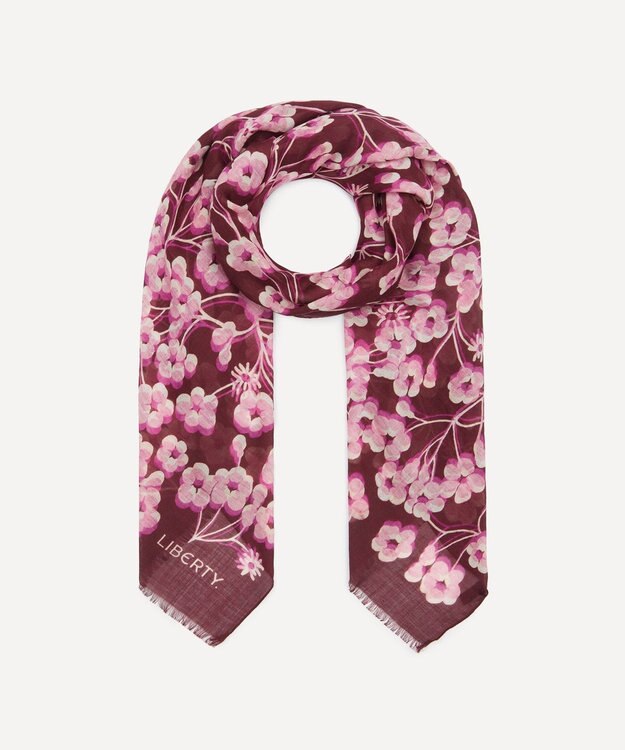 LIBERTY. ミッツィ ミングル 70x200 ウール シルク スカーフ ピンク