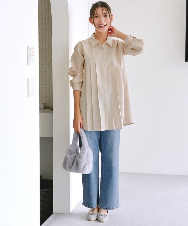 Tiaclasse 【安田美沙子さん着用】フェイクファーバック グレー