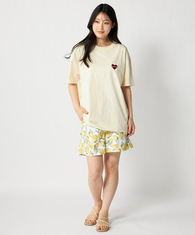 OP／FILA 【Ocean Pacific】ワンポイントベーシックTシャツ ベージュ