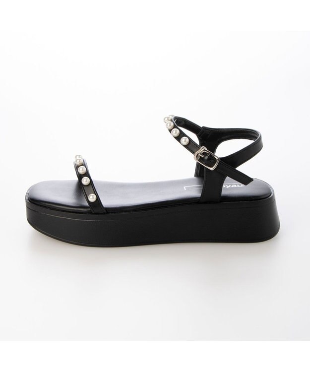 MODE ET JACOMO <noyau>パールデザイン厚底スポーツサンダル ブラック