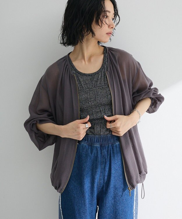 Green Parks イージーケアシアーボイルシャツブルゾン Gray