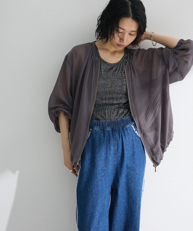 Green Parks イージーケアシアーボイルシャツブルゾン Gray